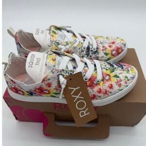 Roxy Libbie Floral Slip On Canvas Memory Foam Girly Boho Casual New Sneakers 6.5